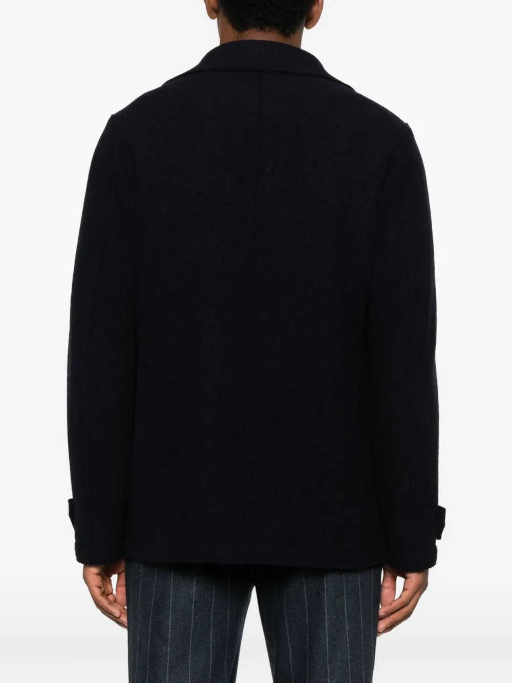 Harris Wharf London Double-breasted Wool Jacket In Black