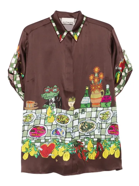 ALEMAIS Fredo illustration-print short-sleeve shirt