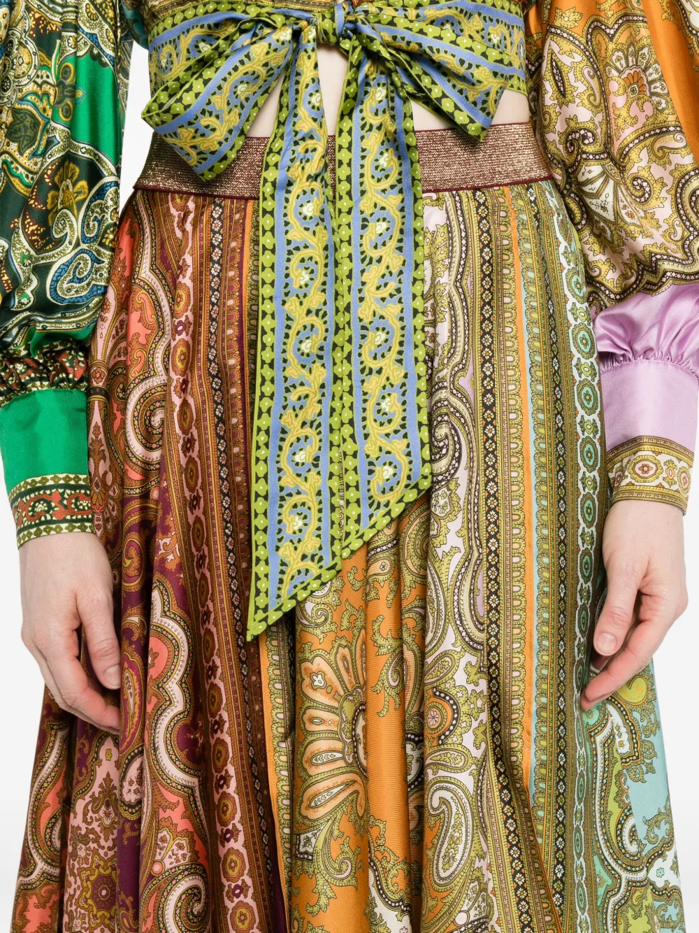 Alemais Clemenza Paisley-print Asymmetric Midi Skirt In Multi