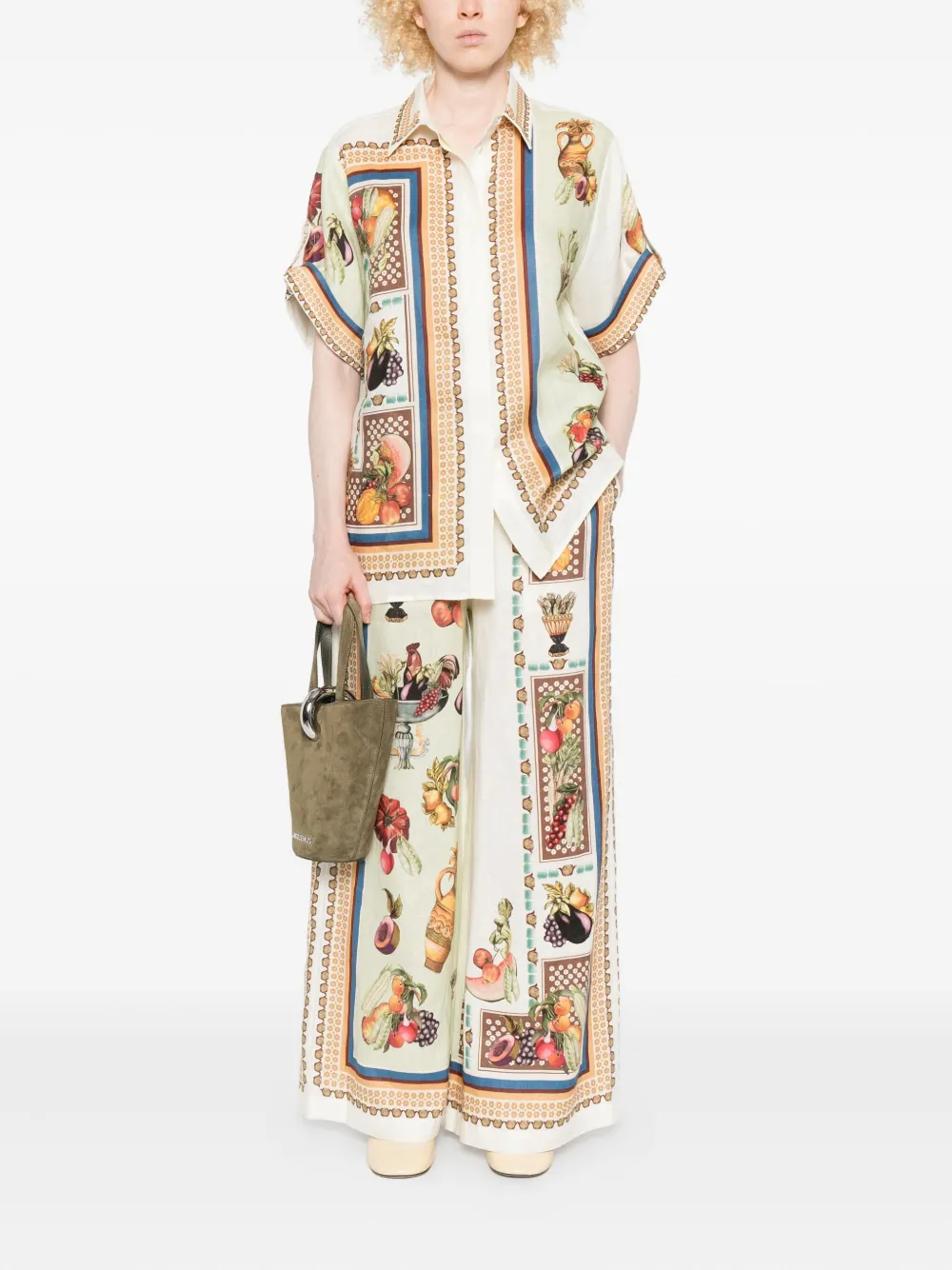ALEMAIS graphic-print drawstring trousers | Wide-Leg Pants | Image 2