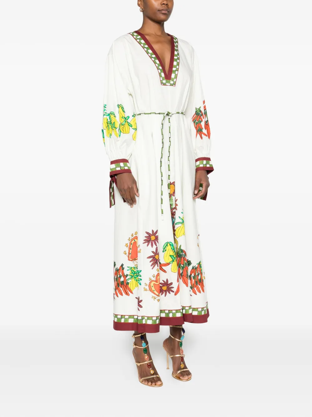 Alemais Katerina Cotton Poplin Midi Dress In White