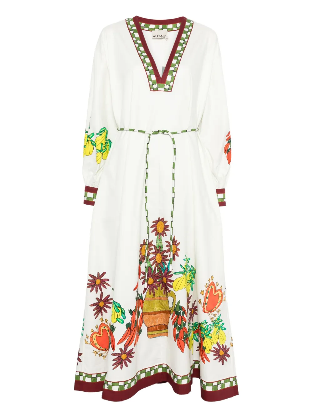 Alemais Katerina Cotton Poplin Midi Dress In White