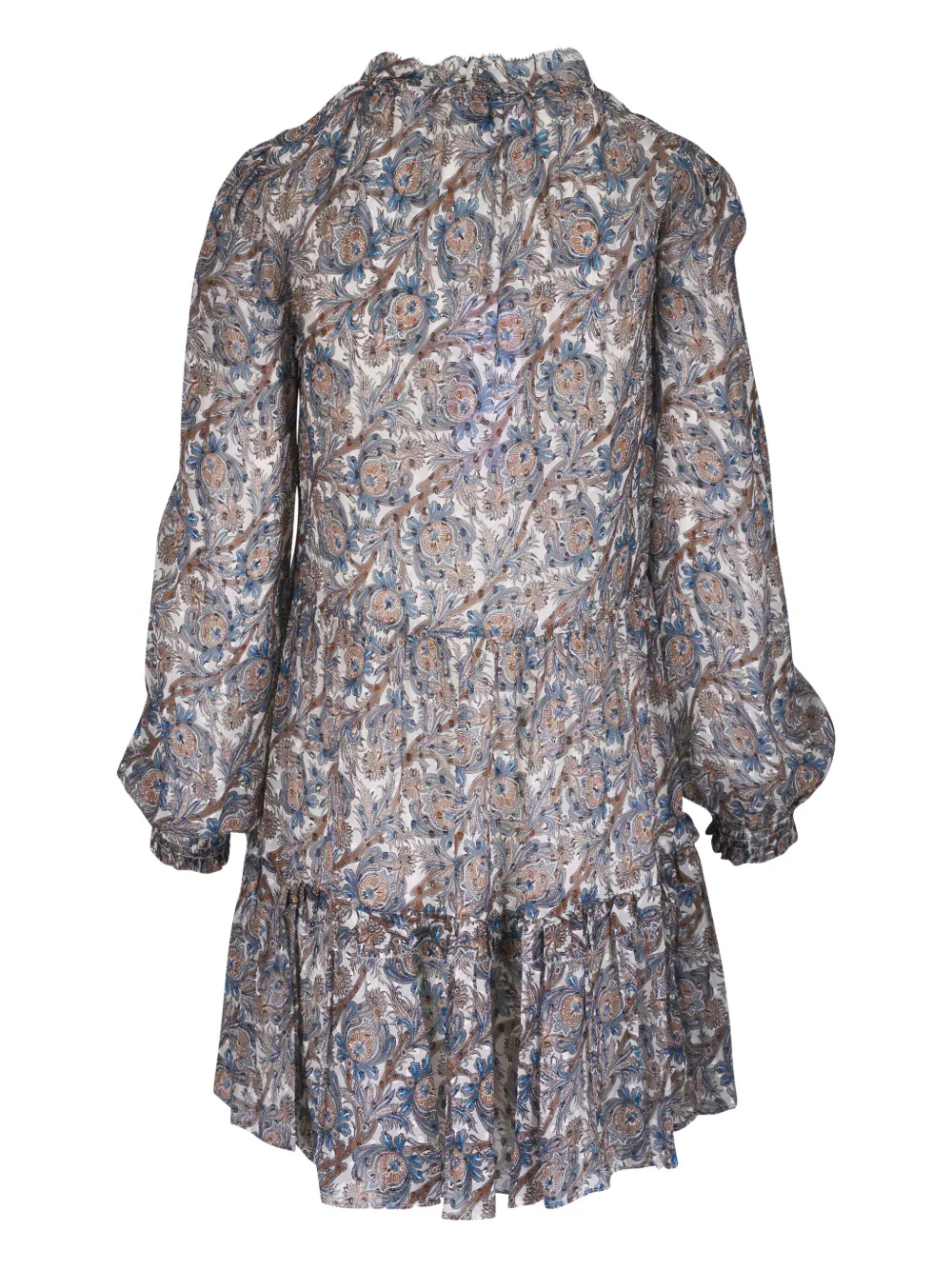 Veronica Beard Jurk met paisley-print en ruches - Beige