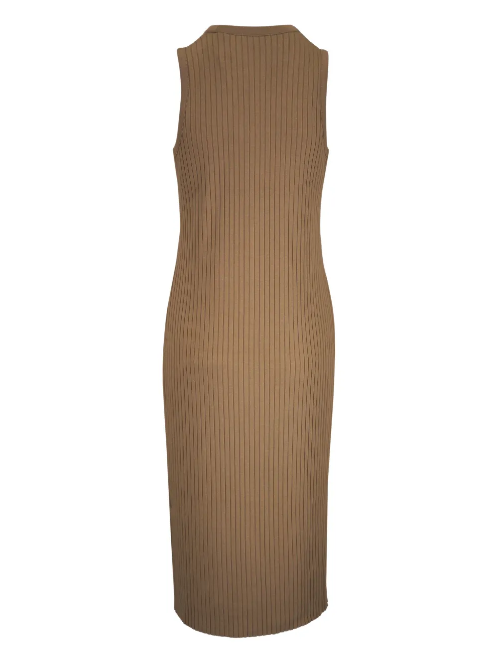 Vince Geribbelde jurk met knopen - Beige