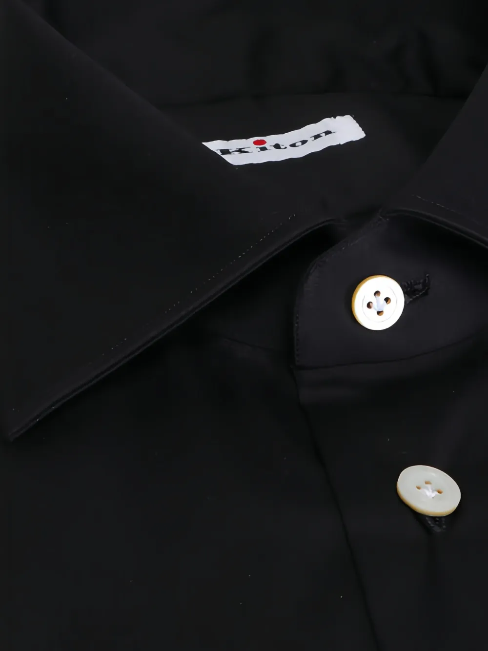 Kiton Katoenen overhemd met knopen - Zwart