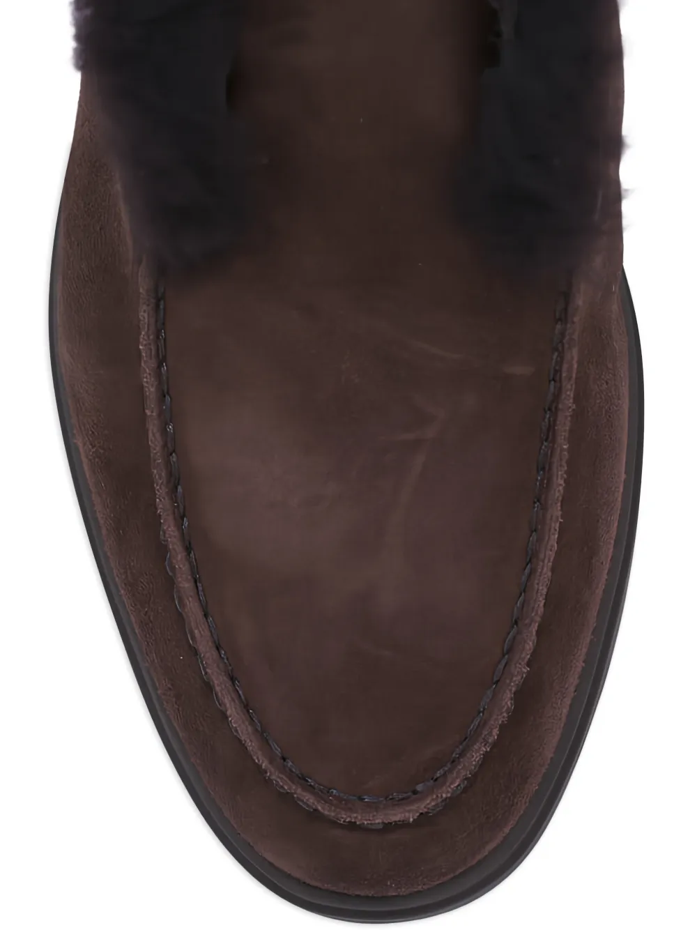 Santoni Fortune loafers met lammy afwerking Bruin