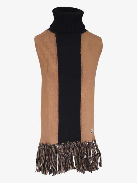 Moncler turtleneck fringed poncho
