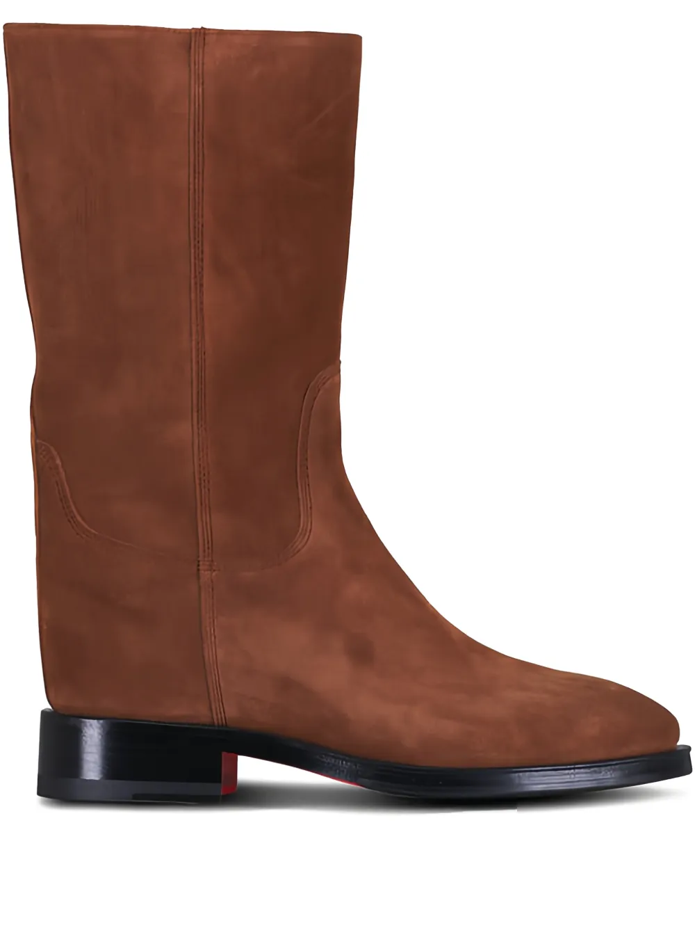 Santoni round toe heeled boots - Marrone