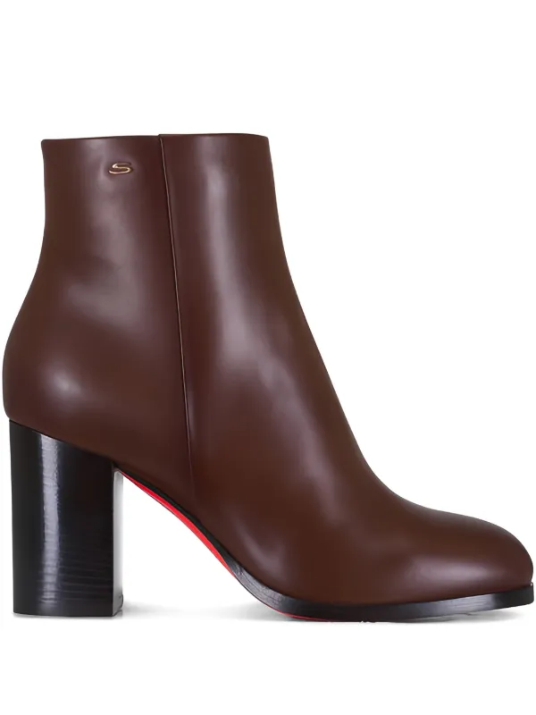 Santoni Gladys Block-heel Ankle Boots in Brown