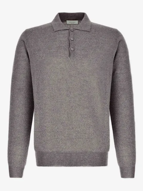 Canali polo-neck long-sleeved sweater