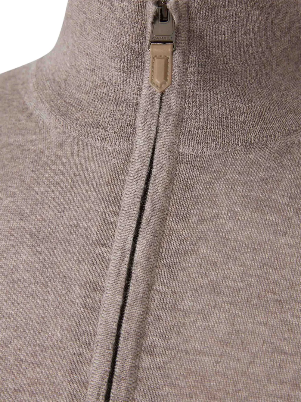 Canali Vest met hoge hals en rits 705 BEIGE