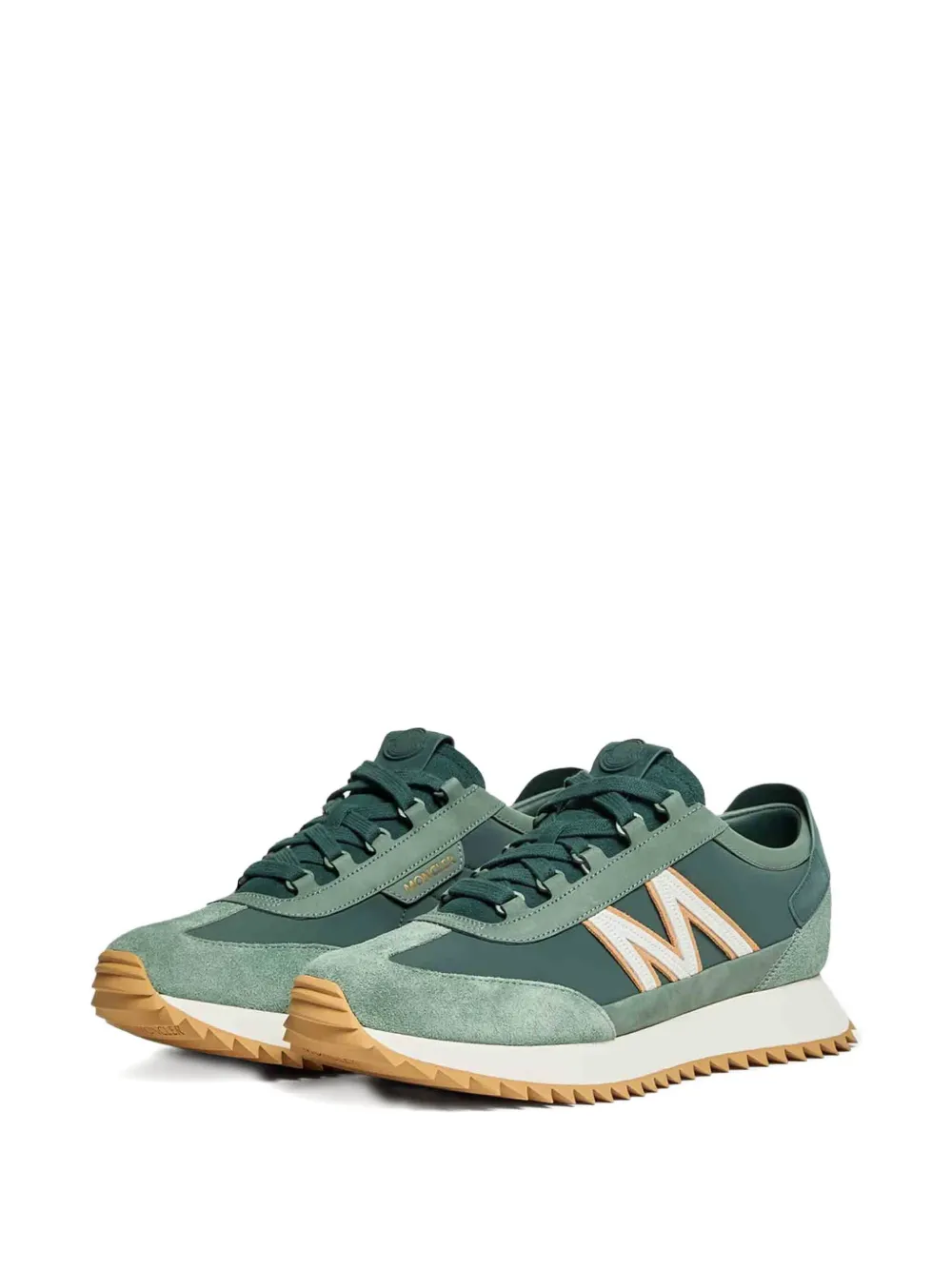 Moncler suede-panelled sneakers Green