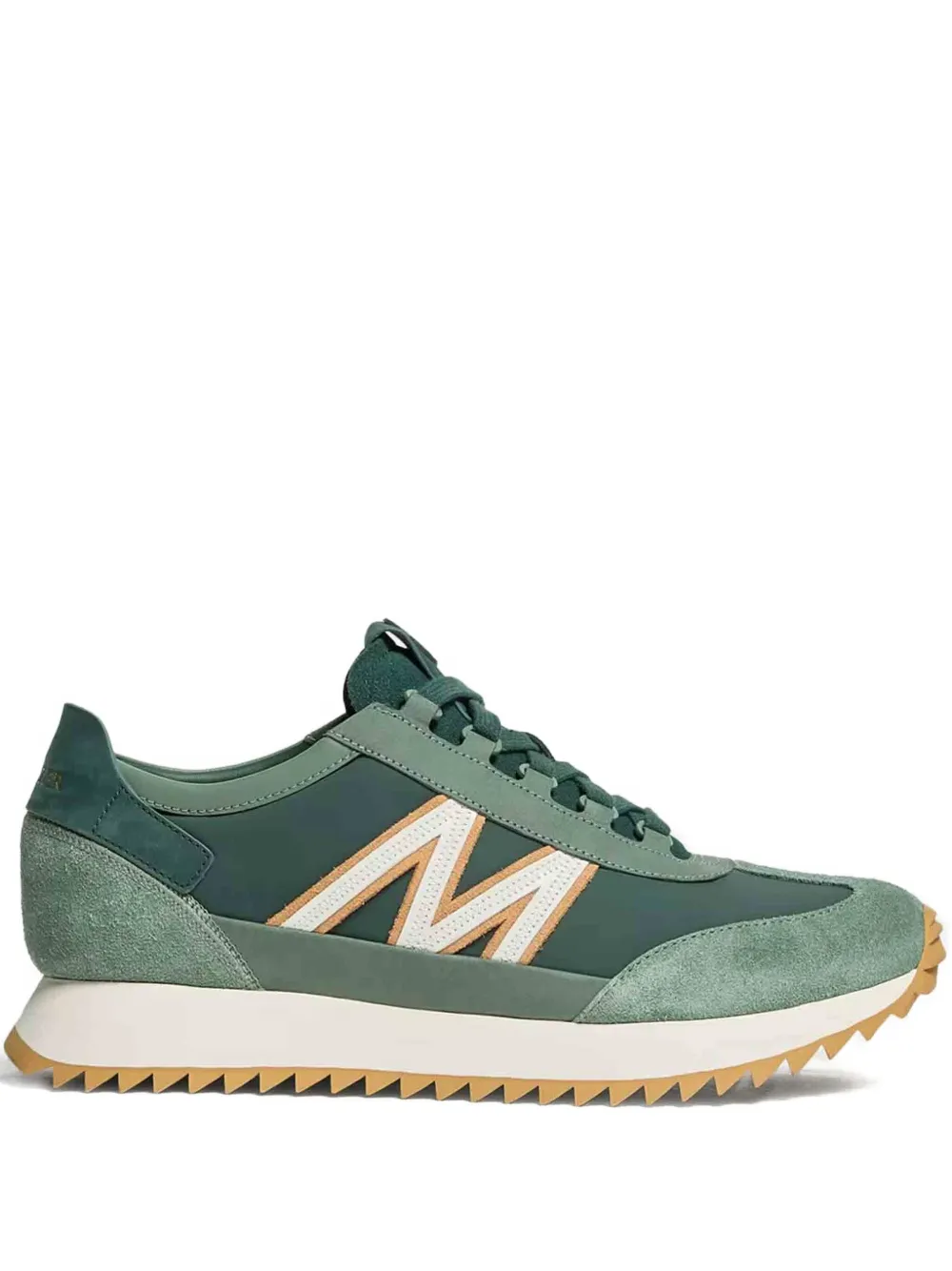 Moncler suede-panelled sneakers Green