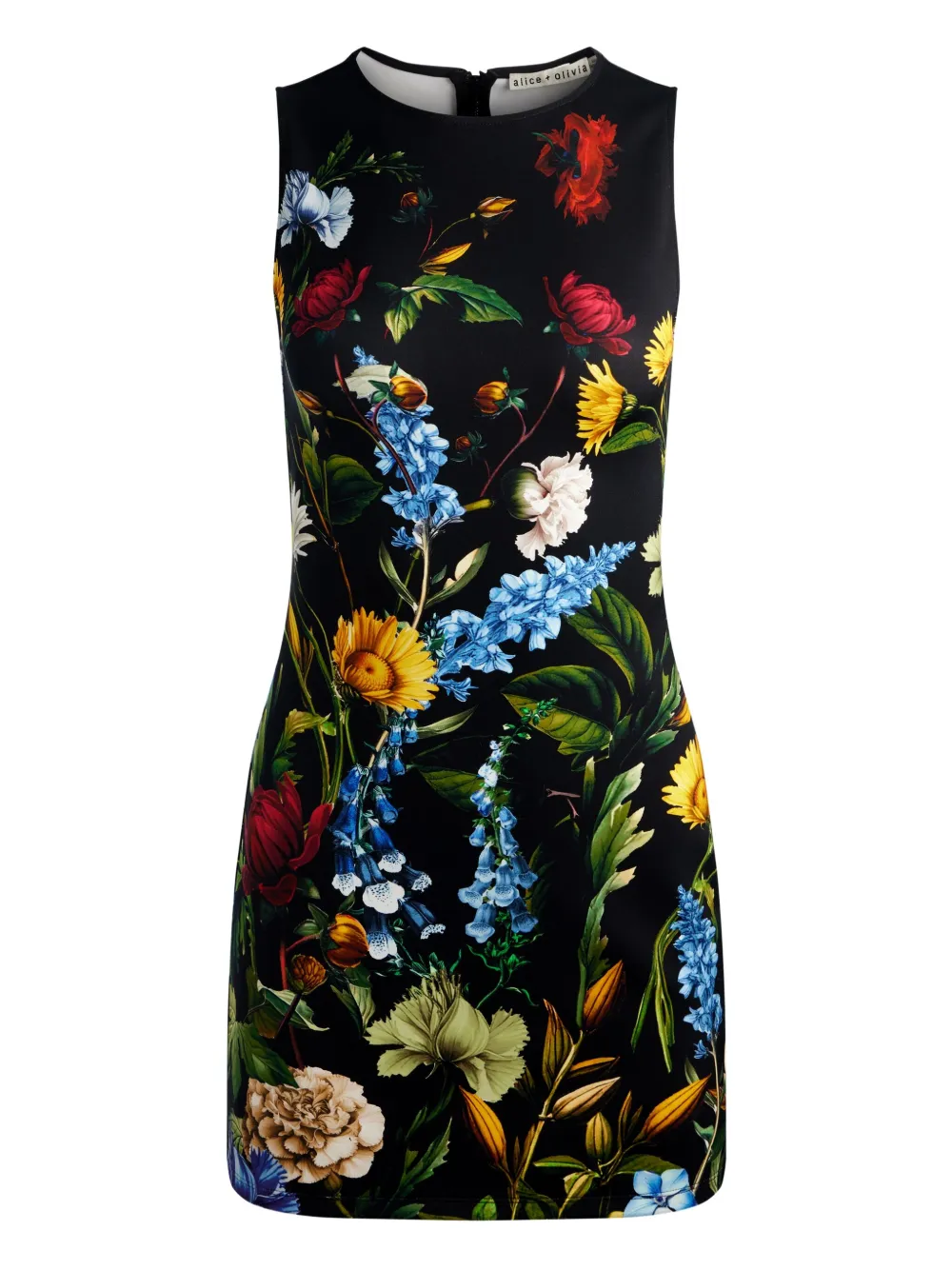 Alice + olivia Mini-jurk met A-lijn en bloemenprint Zwart