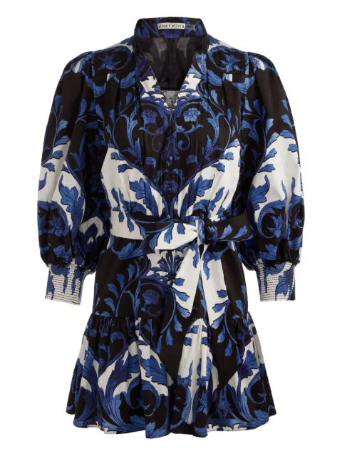 alice + olivia Cora puff-sleeve mini dress