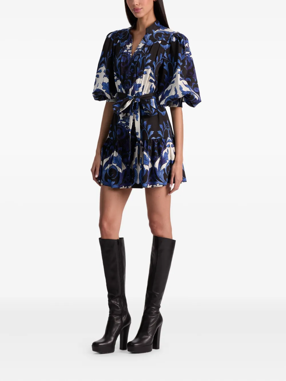 alice + olivia Crora mini-jurk met pofmouwen Blauw