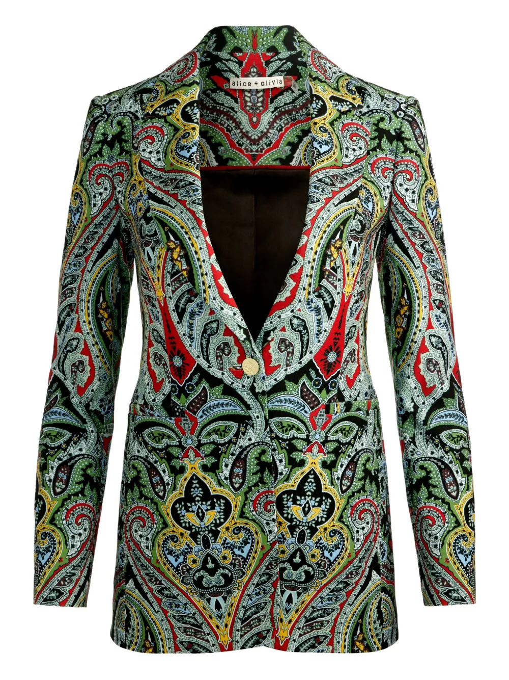 Alice And Olivia Paisley-pattern Blazer In Green
