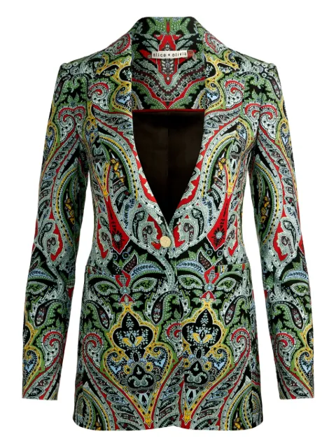 alice + olivia paisley-pattern blazer