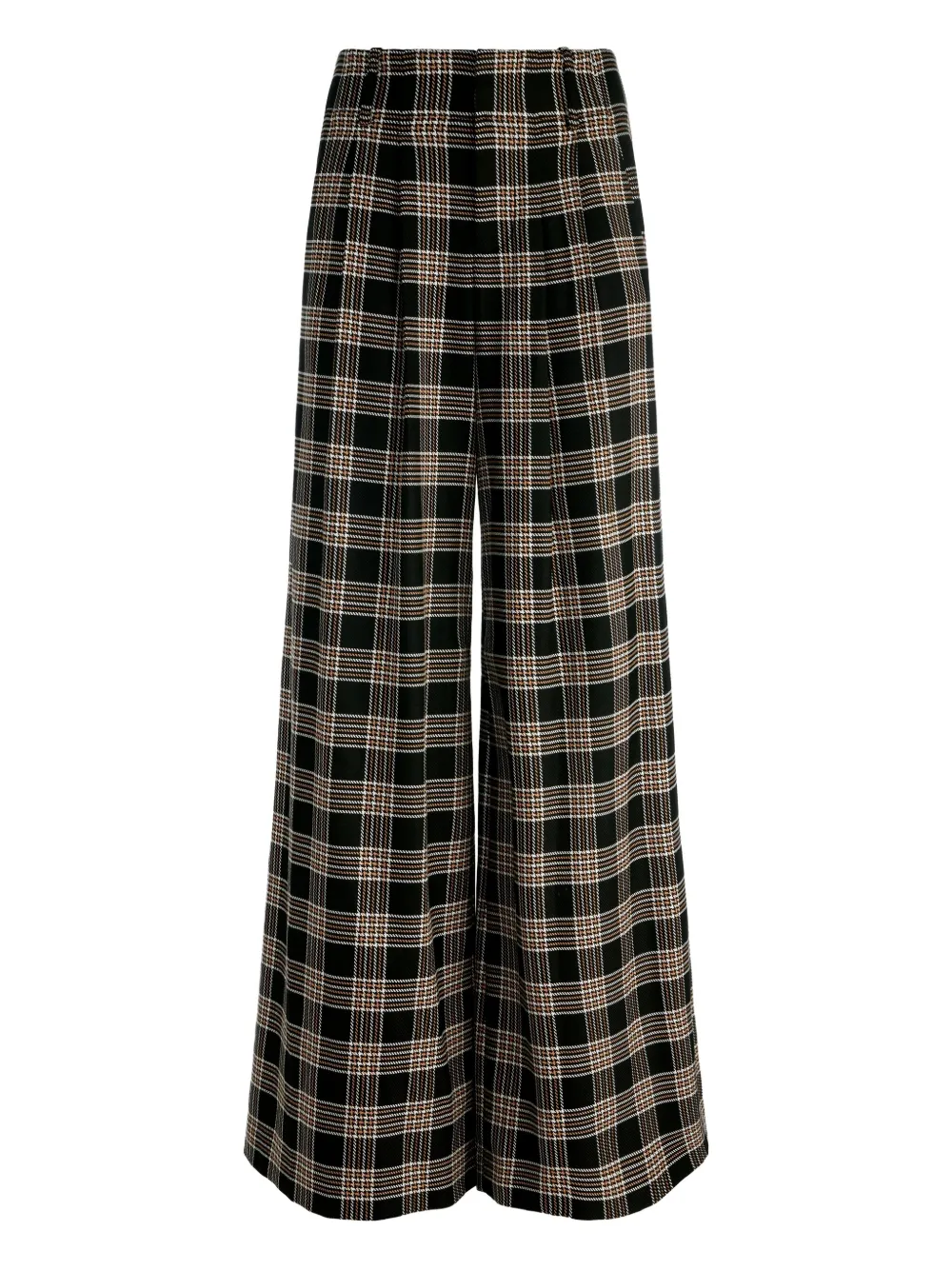 alice + olivia Eloise pleated check trousers | Black | Image 1