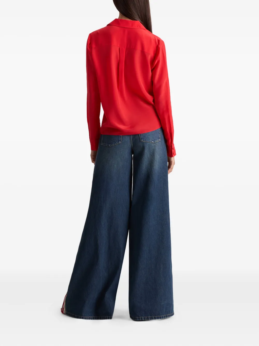 Alice And Olivia Silk Blouse In Red