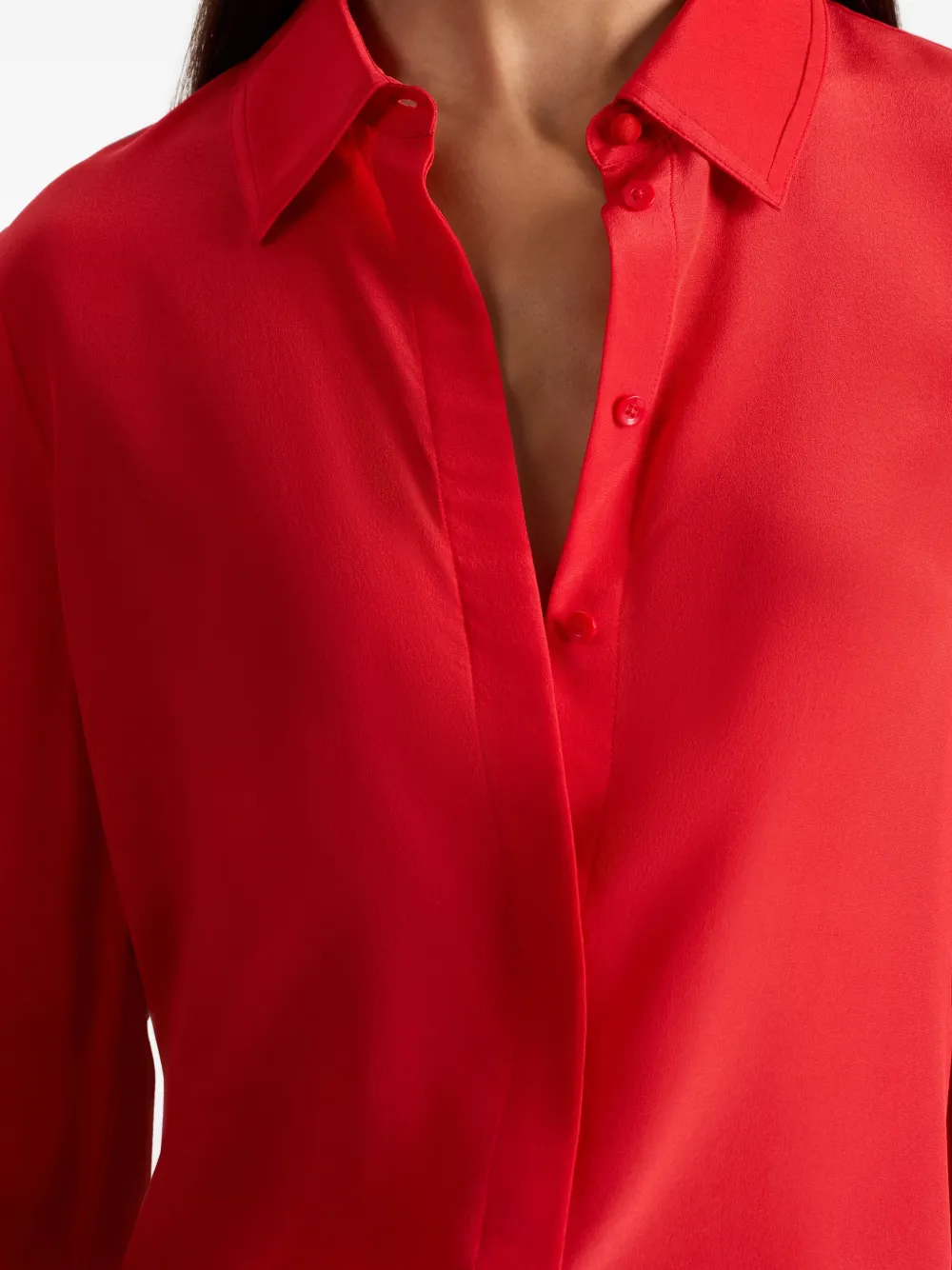 Alice And Olivia Silk Blouse In Red