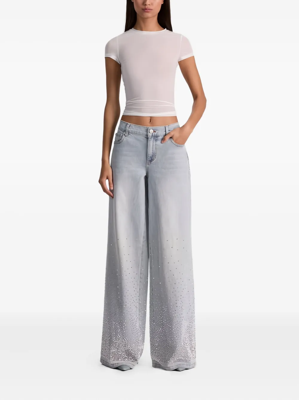Alice + olivia Amazing verfraaide jeans - Grijs