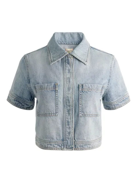 alice + olivia camisa de mezclilla Tesha de manga corta