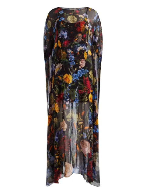 alice + olivia Linn floral-print cape maxi dress