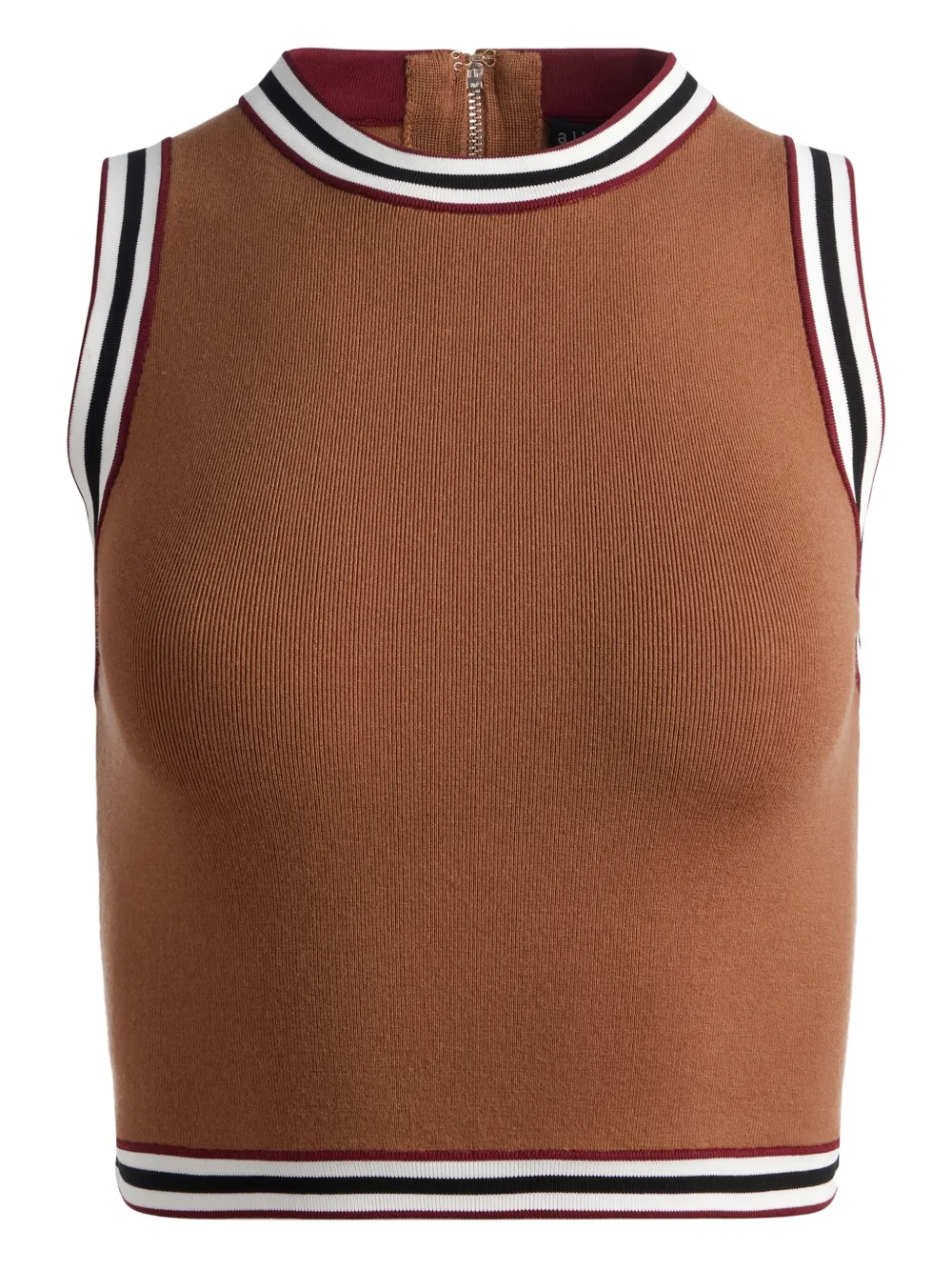 Alice And Olivia Pleated Stripe-detail Mini Skirt In Brown