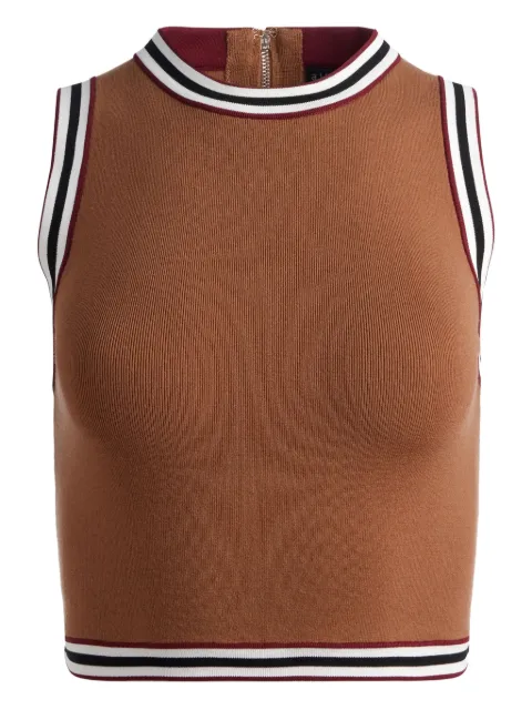 alice + olivia pleated stripe-detail mini skirt