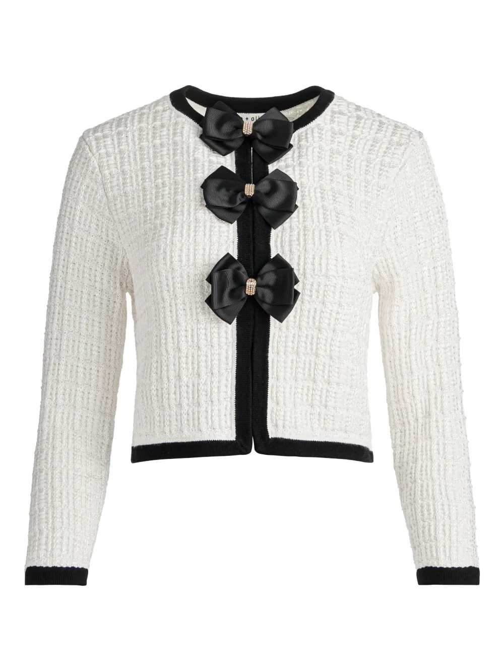 Alice And Olivia Bow-detail Cardigan In White