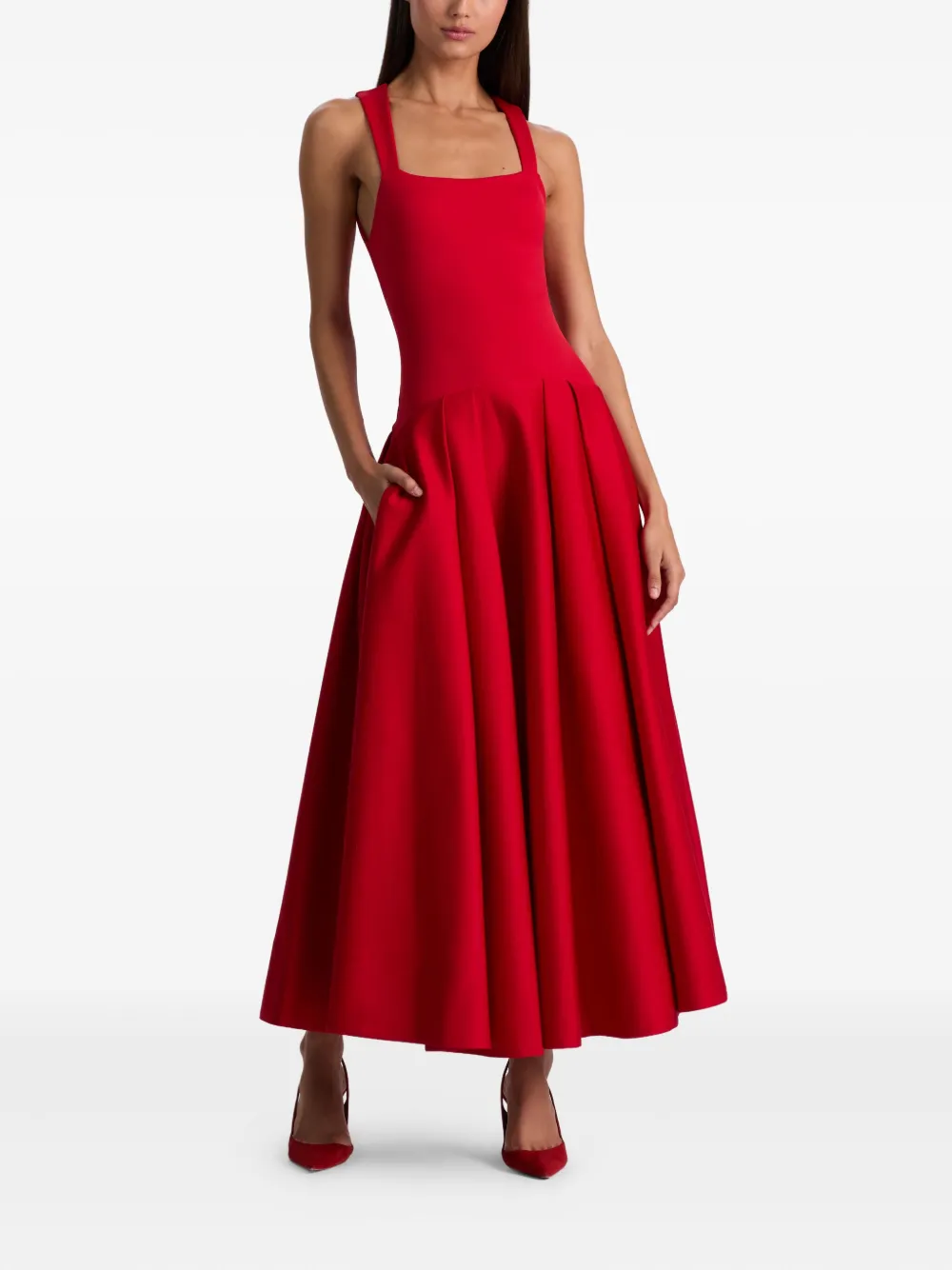 Alice + olivia Adley pleated midi dress - Rood