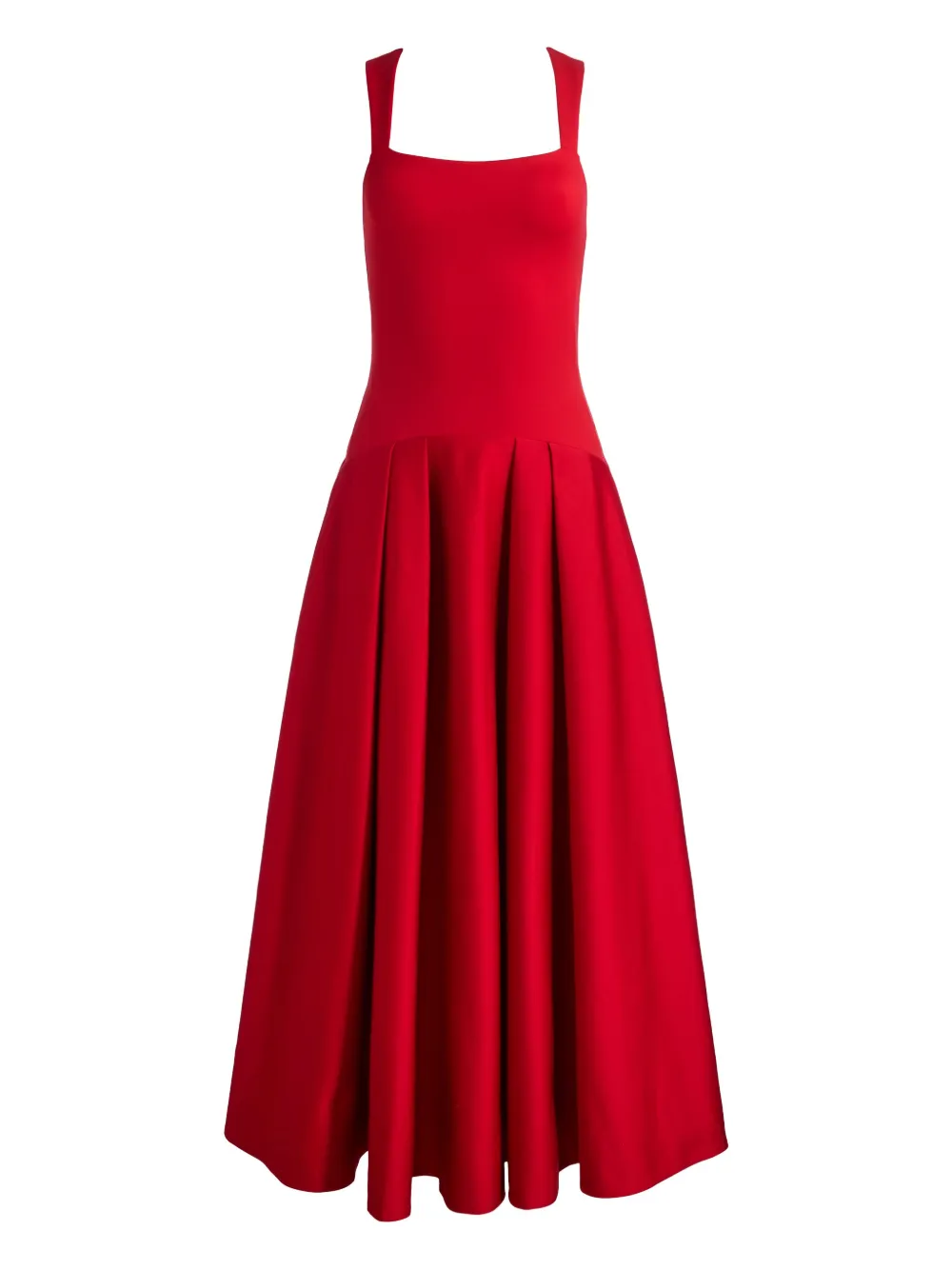 Alice + olivia Adley pleated midi dress Rood