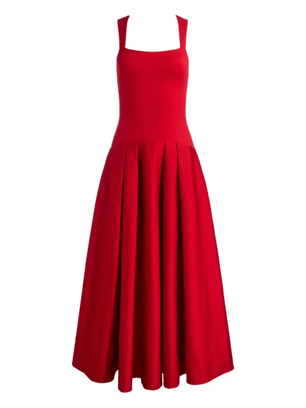 Pleated Red Skater Skirt Midi Midi Skirt Red Skater Skirt Uk Red