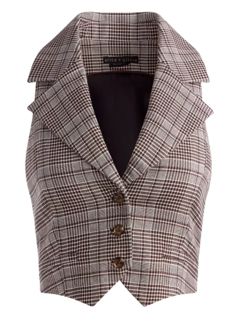 alice + olivia Donna checked waistcoat