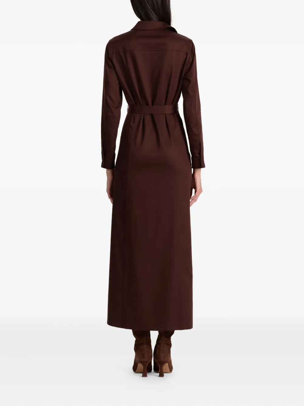 Alice And Olivia Chassidy Belted Midi Dress In Brown