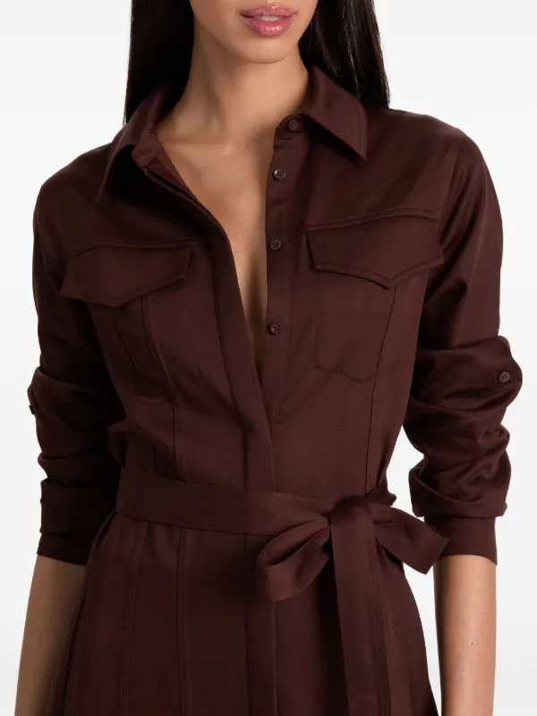 Alice + Olivia Chassidy Belted Midi Dress | Brown | FARFETCH