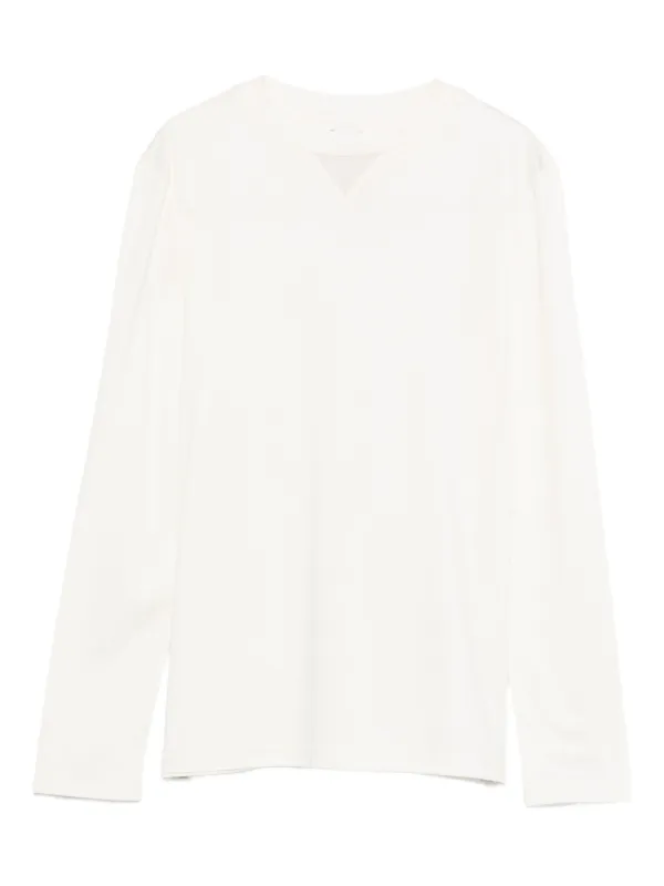 Eleventy Long-sleeve V-neck Top in White