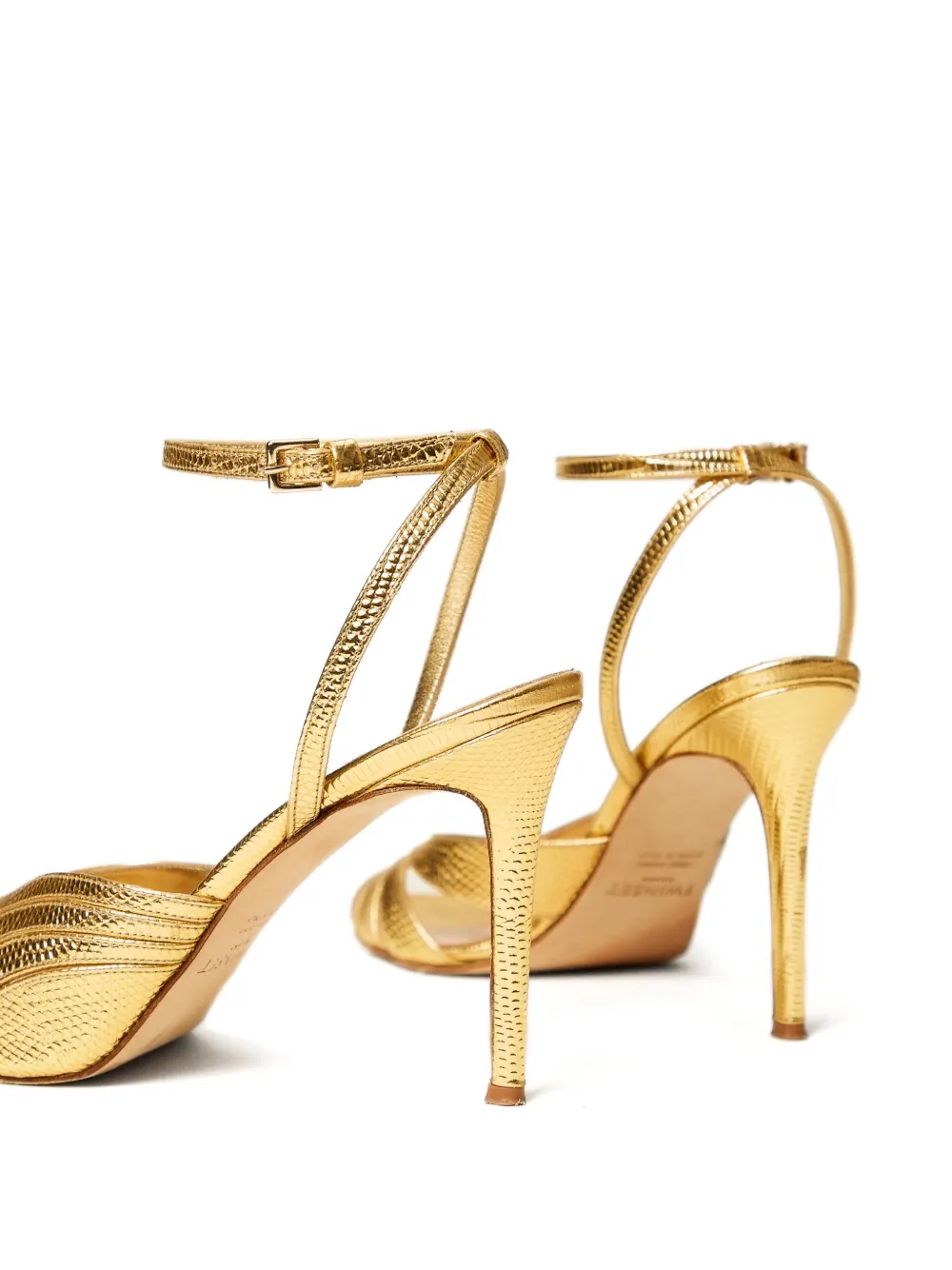 TWINSET 100 mm sandalen van gelamineerd leer met enkelbandje Geel