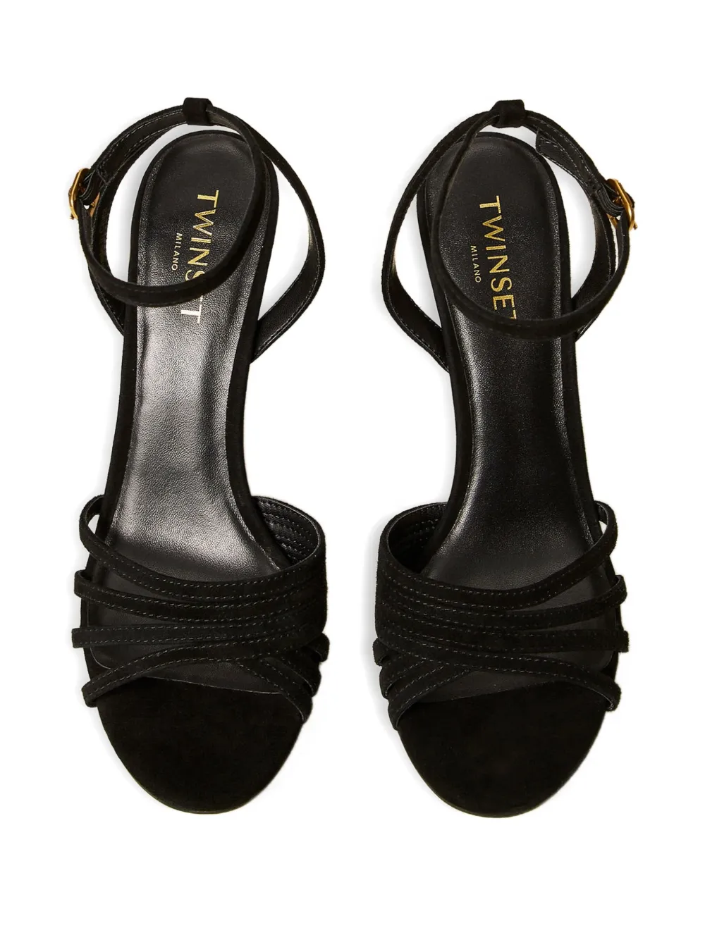 TWINSET Suède sandalen met gesp Zwart