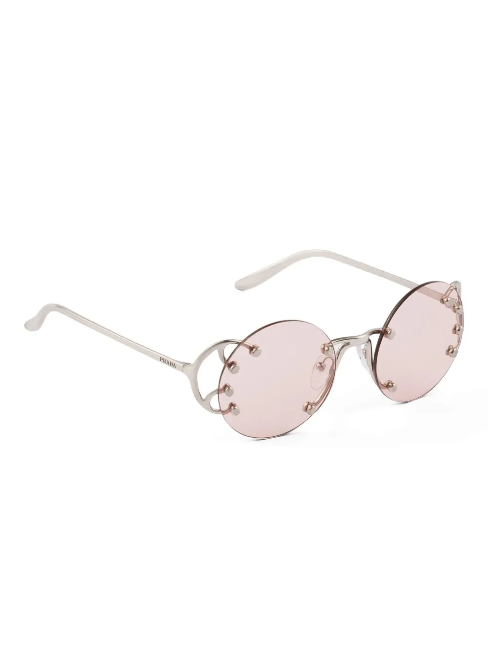 Prada Eyewear metal-frame round sunglasses - Grijs