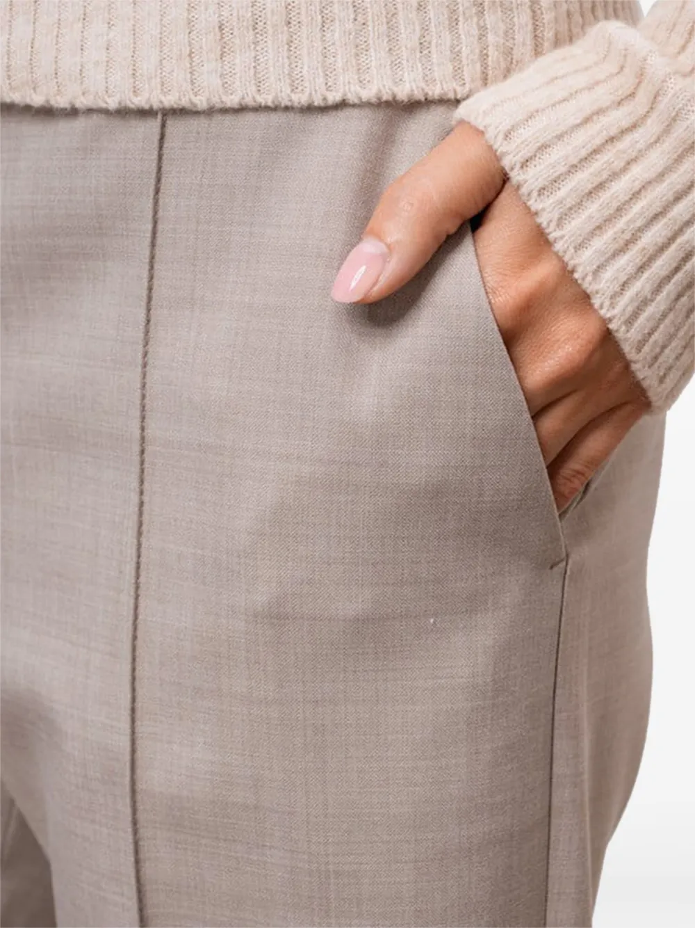 Philosophy Di Lorenzo Serafini Straight broek met gesmockt detail Beige