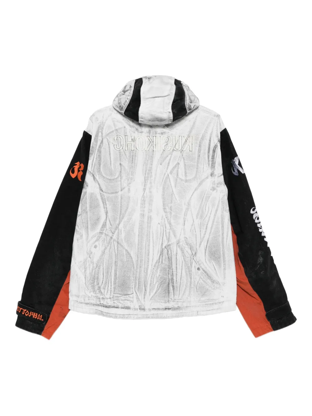 Kusikohc Flame-print Windbreaker Jacket In White