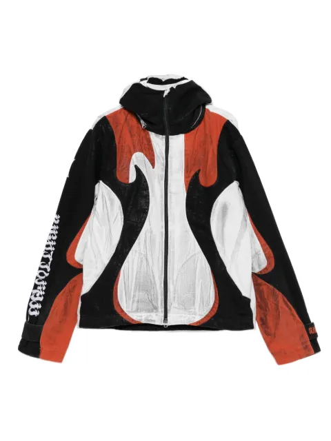 KUSIKOHC flame-print windbreaker jacket