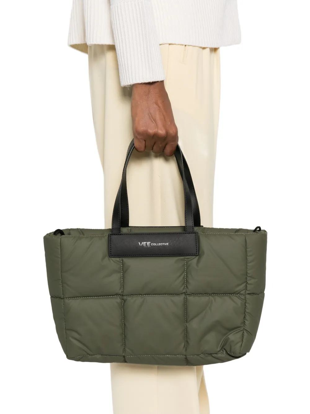 Veecollective Logo-print Tote Bag In Green