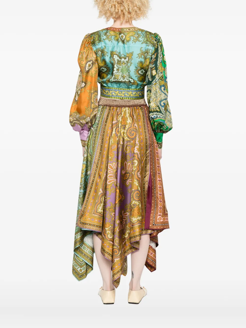 Alemais Paisley-print Tie-front Top In Multi
