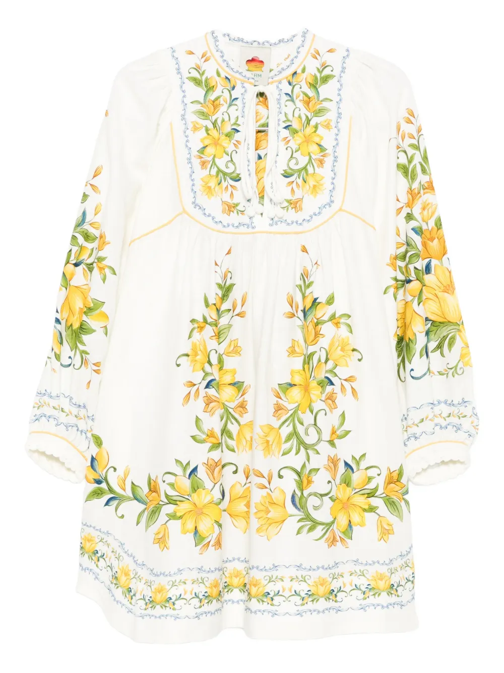 FARM Rio Abito midi a fiori - Bianco