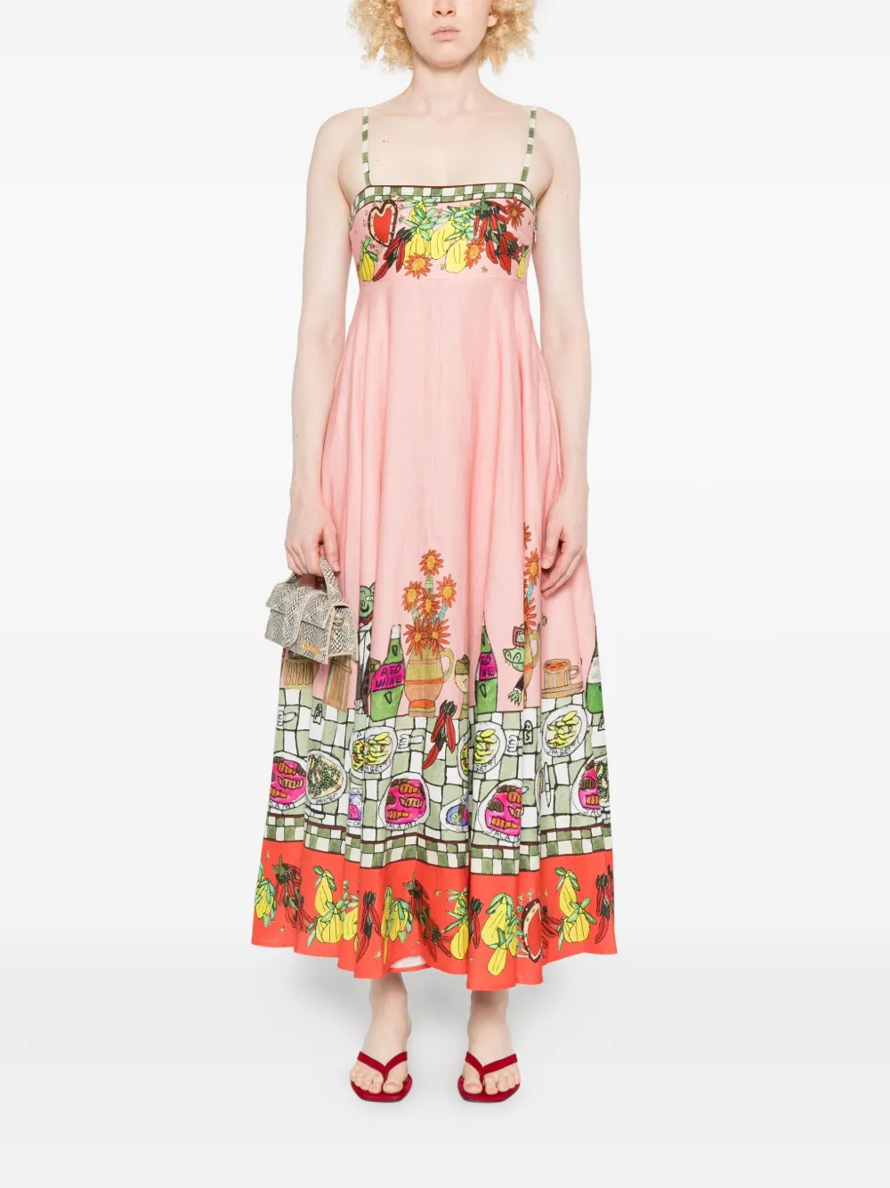 ALEMAIS floral-print A-line dress - Roze