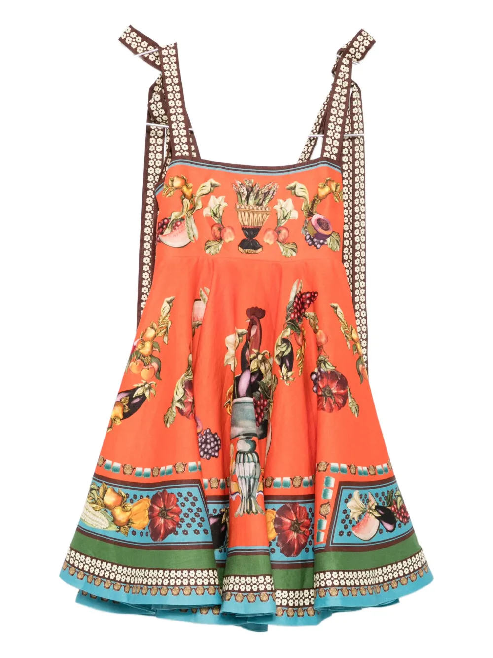 ALEMAIS Rocco fruit-print tie-strap mini dress | Orange | Image 1