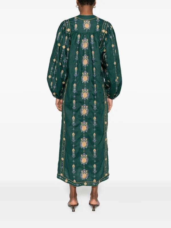FARM Rio Embroidered Floral Dress | Green